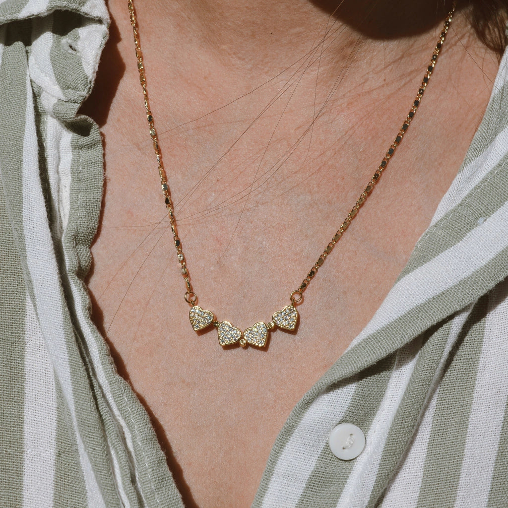 COLLAR TREBOL DE CORAZONES CONVERTIBLE