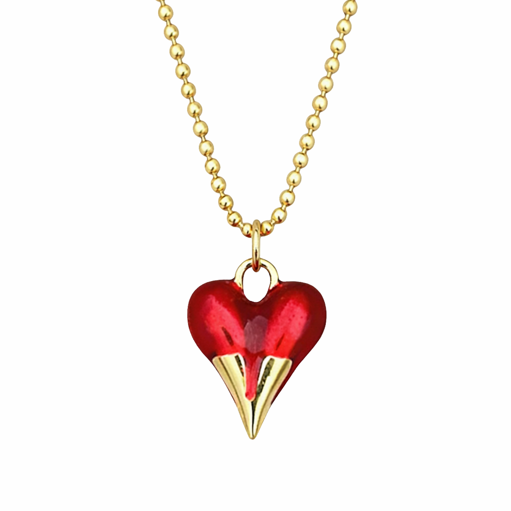 COLLAR SET CORAZÓN FUEGO