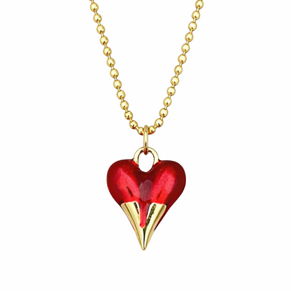 COLLAR SET CORAZÓN FUEGO