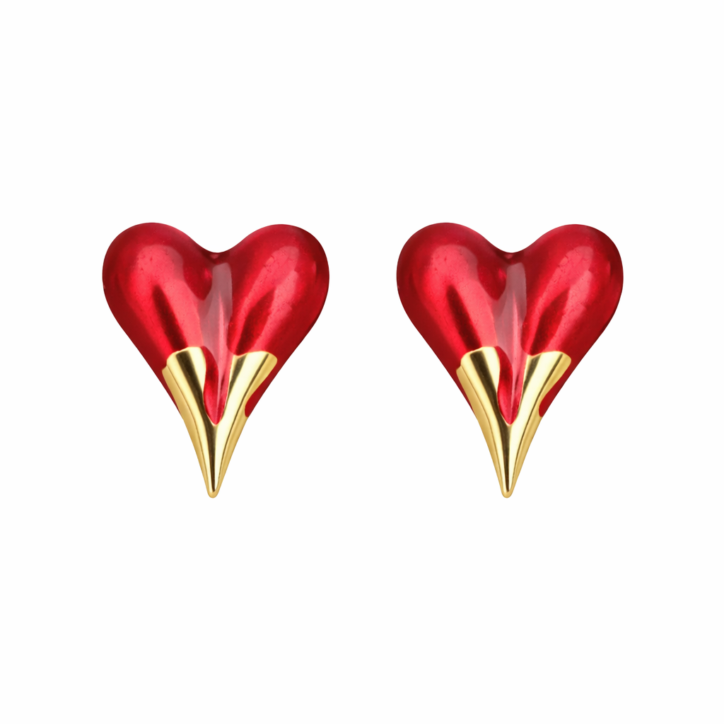 COLLAR SET CORAZÓN FUEGO