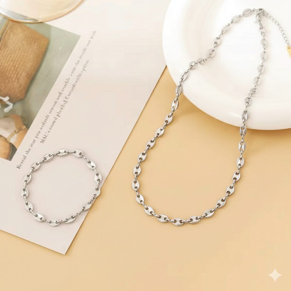 COLLAR SET GRANO DE CAFÉ MINI