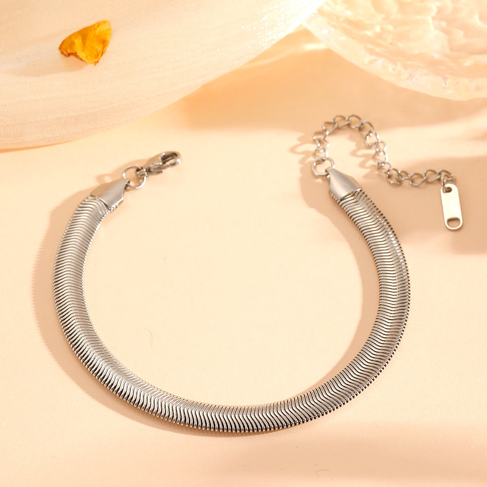 PULSERA SNAKE  PLATEADA