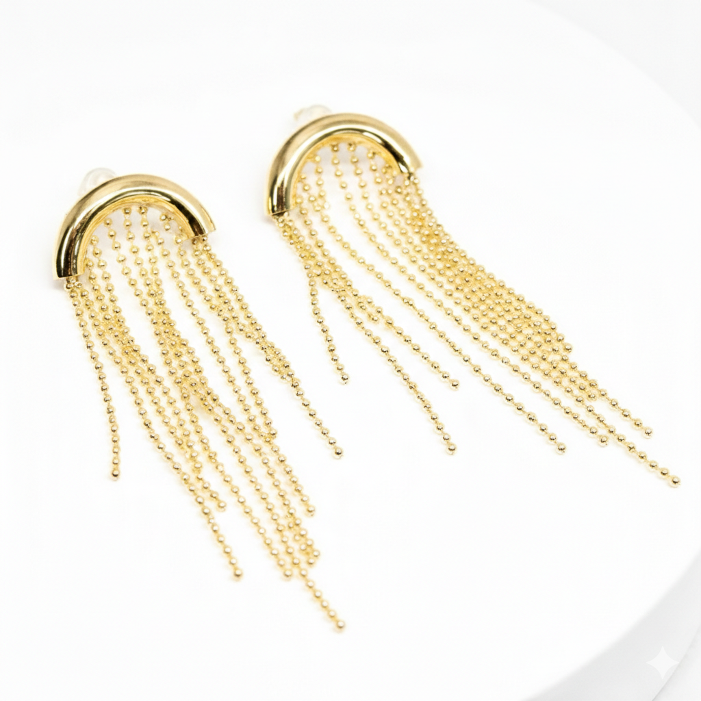 ARETES LLUVIA DORADOS