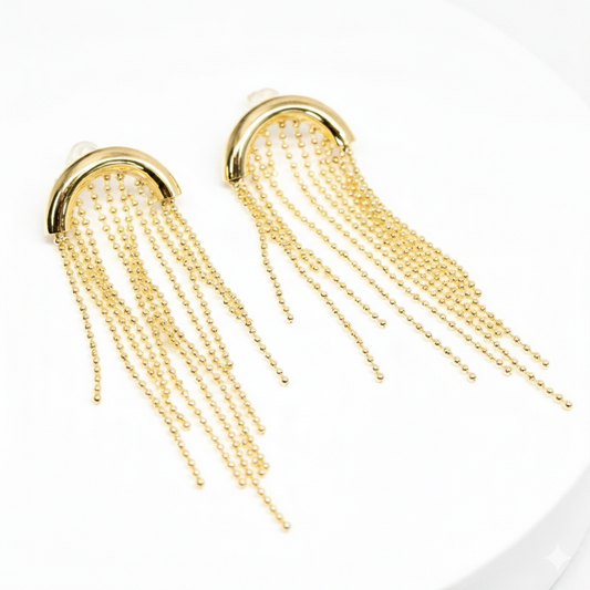 ARETES LLUVIA DORADOS