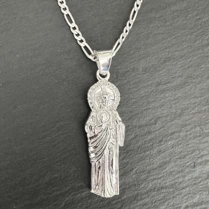 COLLAR CON DIJE DE SAN JUDAS TADEO PLATA .925