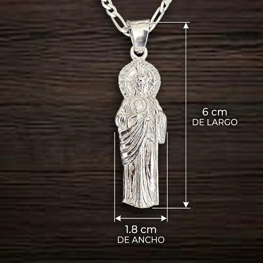 COLLAR CON DIJE DE SAN JUDAS TADEO PLATA .925