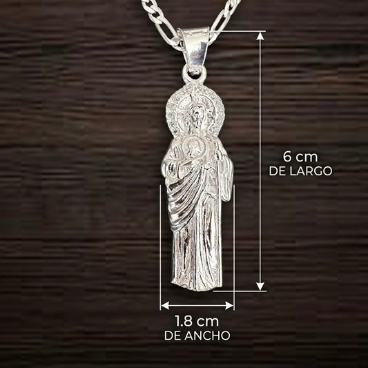 COLLAR CON DIJE DE SAN JUDAS TADEO PLATA .925