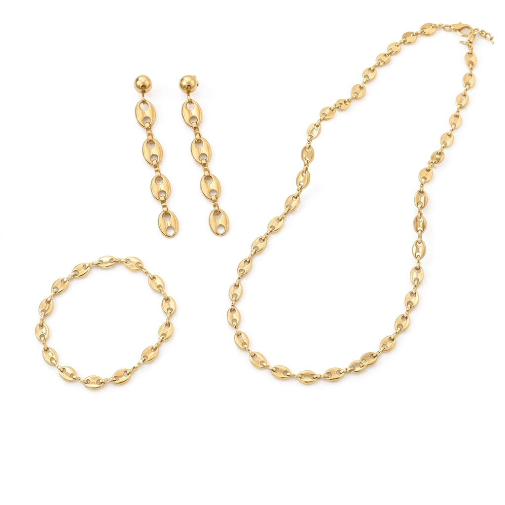SET COLLAR GRANO DE CAFÉ MINI
