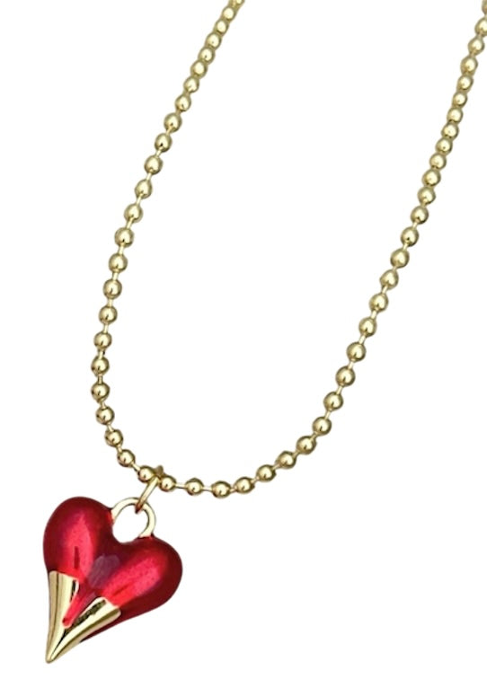 COLLAR SET CORAZÓN FUEGO