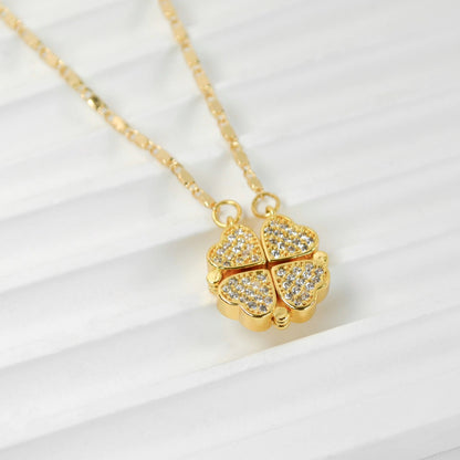 COLLAR TREBOL DE CORAZONES CONVERTIBLE