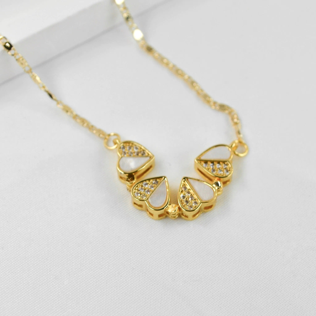 COLLAR TREBOL DE CORAZONES CONVERTIBLE